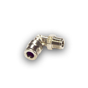 Lincoln Industrial 243699 Quicklub 1/4" Tube x 1/8" NPT Male 90° Elbow Swivel Quicklinc Push-In Style Fitting for Nylon Tubing